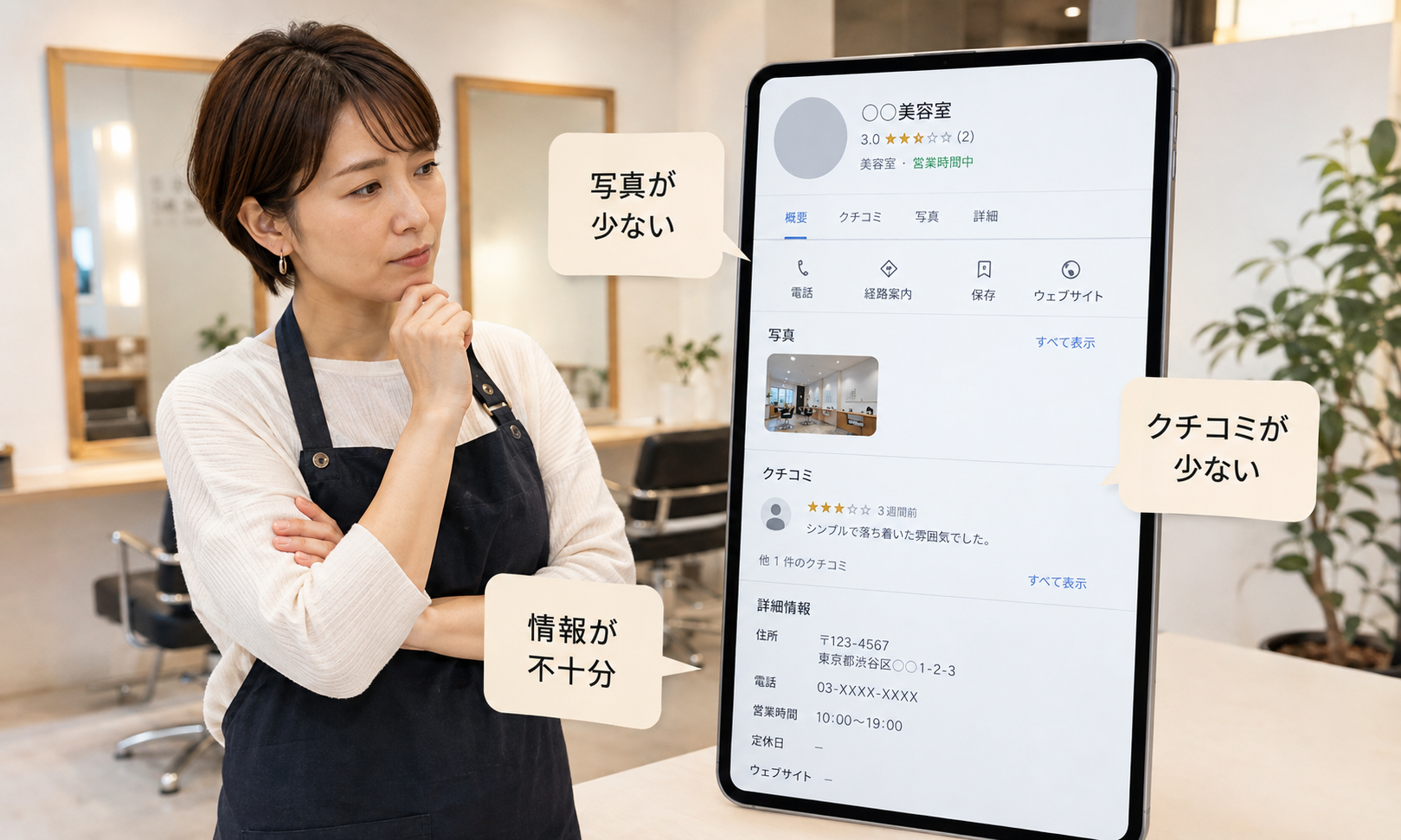 写真・口コミ・店舗情報をうまく活用できていない
