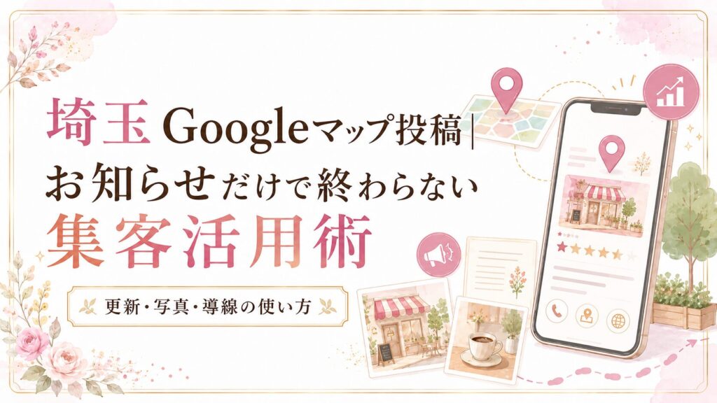 埼玉のGoogleマップ投稿で、お知らせだけで終わらず写真・文章・導線を整えて集客につなげる方法を解説するブログアイキャッチ画像