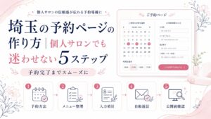 埼玉の個人サロン向け予約ページの作り方を5ステップで紹介するイラスト
