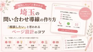 埼玉の問い合わせ導線の作り方を、共感・理解・信頼・安心・行動の5段階とページ設計のコツで解説するアイキャッチ画像