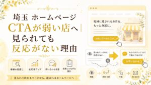 埼玉のホームページCTAが弱く、見られても反応がない理由を導線の見直し・問い合わせ改善・反応率アップの視点で示したブログ用アイキャッチ画像