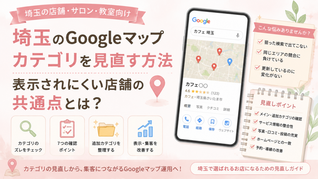 埼玉のGoogleマップカテゴリを見直す方法と表示されにくい店舗の共通点を解説するイメージ画像